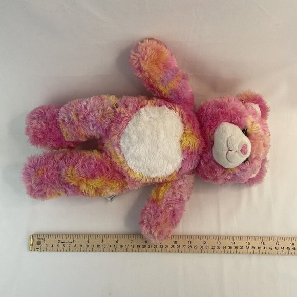 Build A Bear Endless Hugs Teddy Bear 17" Plush Heart Nose Pink Tie Dye Retired - Picture 5 of 7